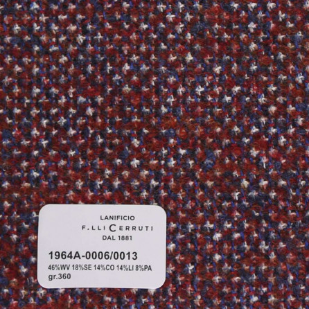 1964a-0006-0013 Cerruti Lanificio - Vải Suit 100% Wool - Xanh Dương Hoa Văn